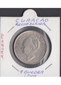 1944 - CURACAO 1 Gulden Argento Extra FIne